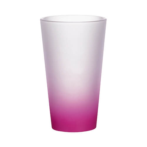 Vetro smerigliato da 450 ml con manico viola per sublimazione