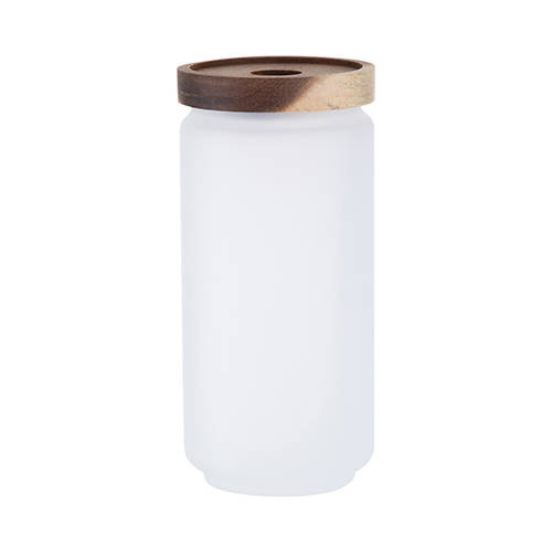 Contenitore in vetro da 950 ml con coperchio in legno per sublimazione