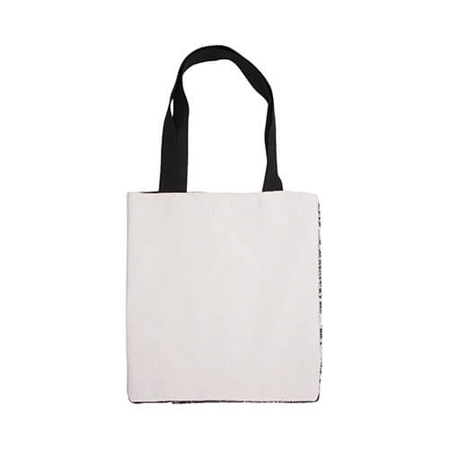 Borsa con paillettes bicolore 35 x 38 cm per sublimazione - nera