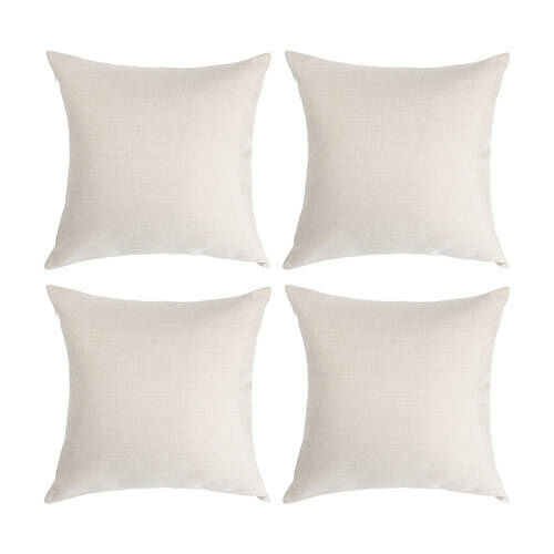 Set di 4 federe in lino 40 x 40 cm per sublimazione