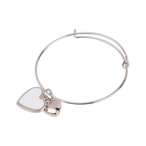 Bracciale con pendente cuore e cuore stampabile per stampa sublimatica 