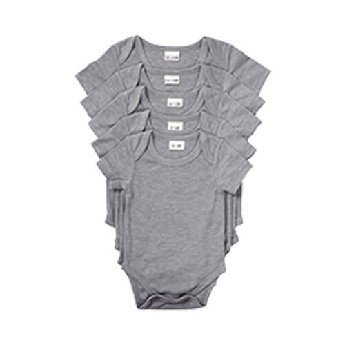Body grigio per bambini con maniche corte per la sublimazione