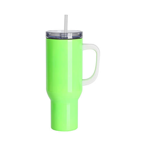 Tazza da viaggio in acciaio inossidabile da 1200 ml per sublimazione - verde neon
