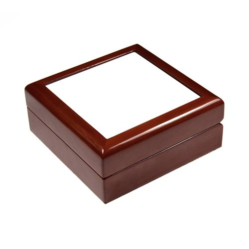 Cofanetto in legno con piastrella in ceramica 11 x 11 cm - Stampa sublimatica a trasferimento termico