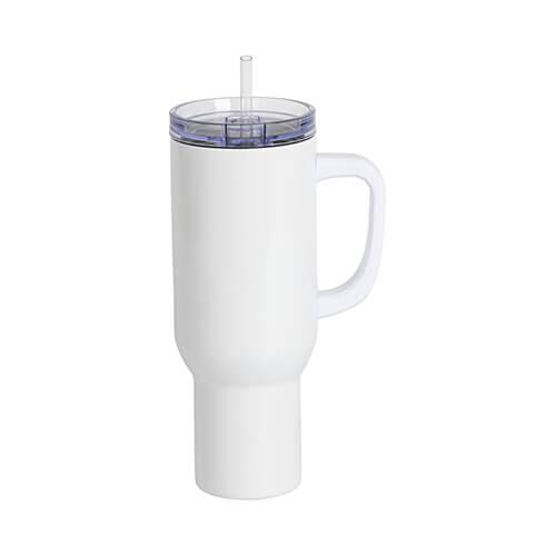 Tazza da viaggio in acciaio inossidabile da 1200 ml per sublimazione - bianca