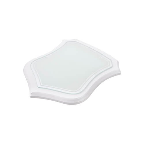 Cornice in vetro – scudo su pannello di fondo bianco in MDF per la sublimazione