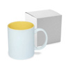 Tazza 330 ml con l'interno giallo con la scatola Sublimazione Termostampa