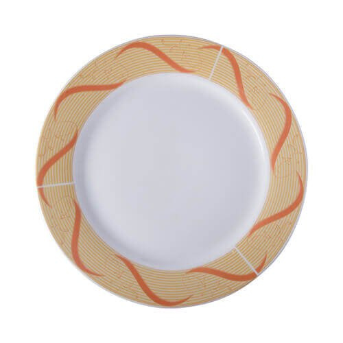 Piatto 27 cm con motivo ornamentale di colore oro per la sublimazione