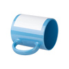 Tazza Blu 330 ml con cornice bianca per sublimazione, con una scatola di cartone