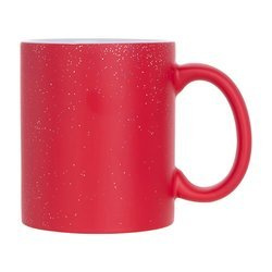 Tazza magica 330 ml rosso, opaca con glitter per sublimazione