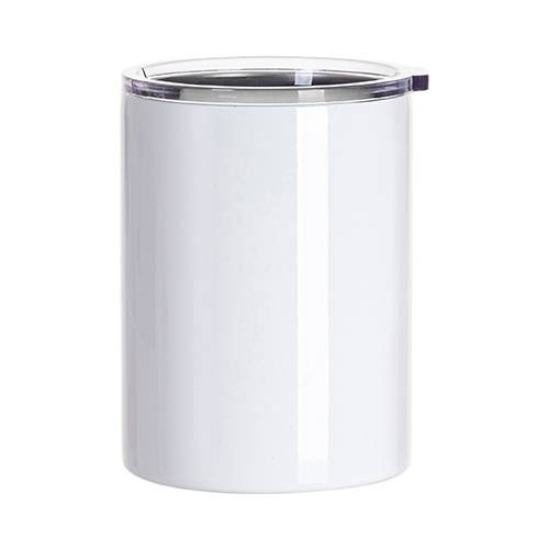 Tazza in acciaio inox da 400 ml con coperchio per sublimazione - bianca
