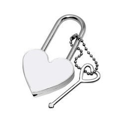 Lucchetto cuore 4 x 7,5 cm- Stampa sublimatica a trasferimento termico