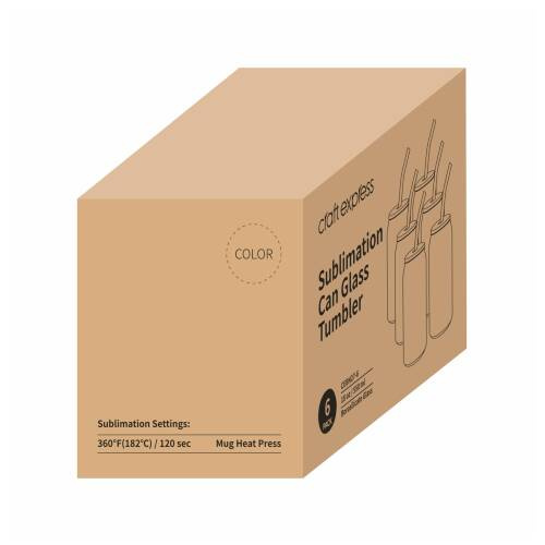 Set di 6 bicchieri glassati da 550 ml con cannuccia e coperchio in bambù per sublimazione