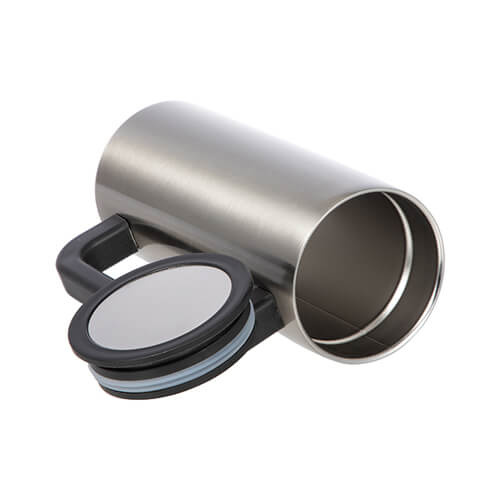 Tazza da 360 ml con manico in plastica per sublimazione - argento