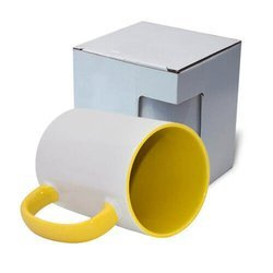 Tazza MAX 450 ml FUNNY giallo con la scatola Sublimazione Termostampa