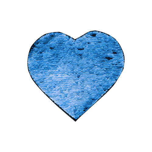 Patch paillettes cuore bicolore da sublimare - colore blu 22 x 19,5 cm
