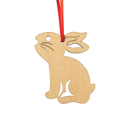 Ciondolo albero di Natale in legno per sublimazione - lepre