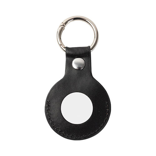 Portachiavi in ​​pelle / custodia AirTag per sublimazione - Nero