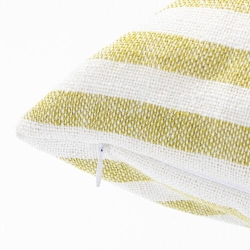 Federa in tela 40 x 40 cm per sublimazione - crema con strisce verde chiaro