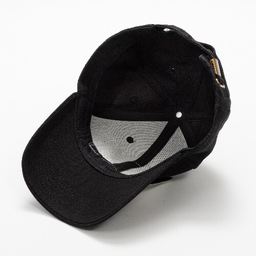 Cappello da baseball in cotone con patch rettangolare in velcro per sublimazione - nero