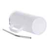 Bicchiere da 480 ml con manico e cannuccia per sublimazione - bianco
