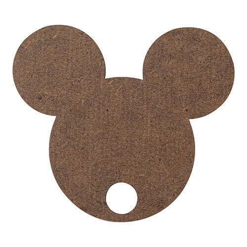 Targhetta con nome in fibra di legno con glitter per tazza per sublimazione da 1200 ml - Topolino