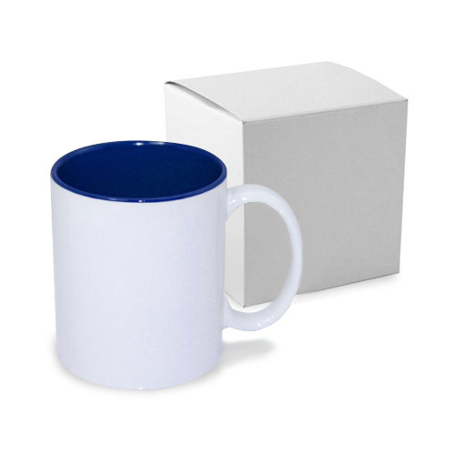 Tazza 330 ml ECO con l'interno blu scuro con la scatola Sublimazione Termostampa