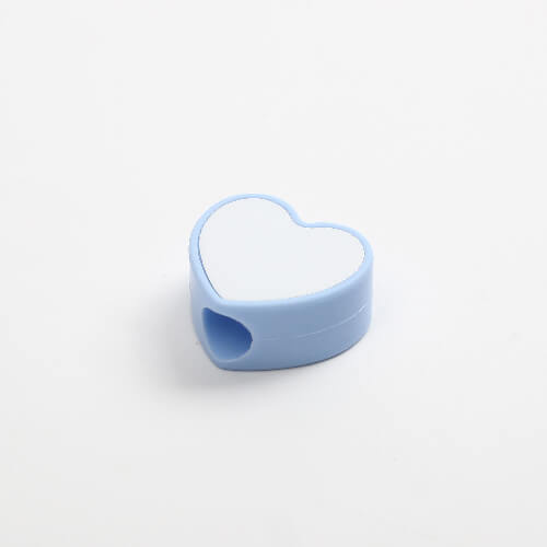 Copri cannuccia in silicone Ø 0,8/1 cm per sublimazione - cuore blu