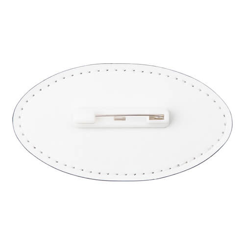 Targhetta ovale in pelle 8,2 x 4,4 cm per sublimazione - bianca