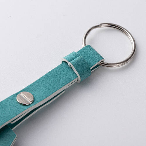 Portachiavi in pelle con cintura / custodia AirTag per sublimazione - verde