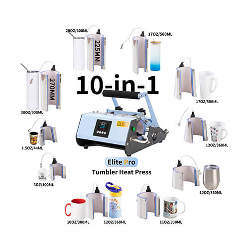 Pressa per tazze e bicchieri - modello Elite Pro 10 in 1