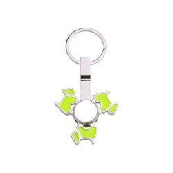 Portachiavi in metallo - spinner per sublimazione - Dog - verde