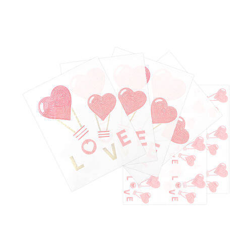 Un set di fogli con zirconi per trasferimento termico - Love