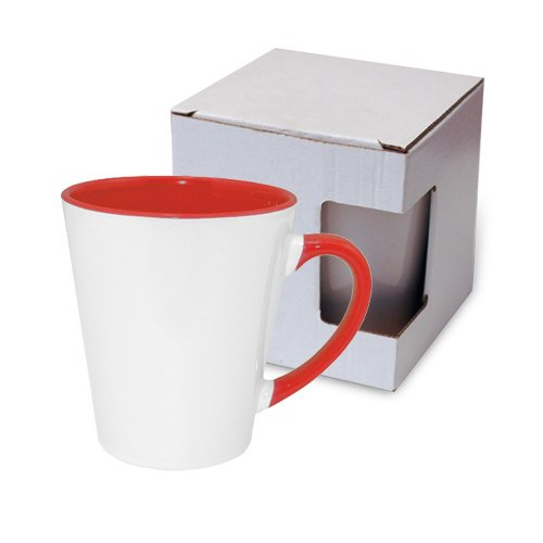 Tazza Latte piccolo FUNNY rosso con la scatola KAR3 Sublimazione Termostampa