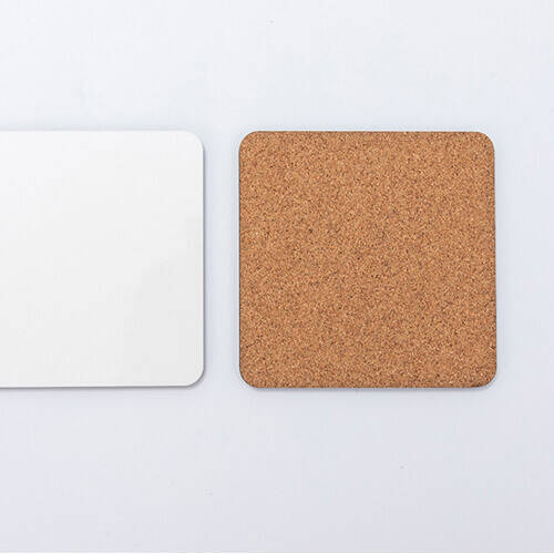 Mug pad in cartone rigido e sughero per sublimazione - 9,5 x 9,5 cm