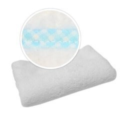 Pled con bordi a scacchi di colore celeste per sublimazione