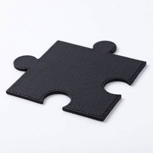 Sottobicchiere in pelle a forma di puzzle per sublimazione - bianco