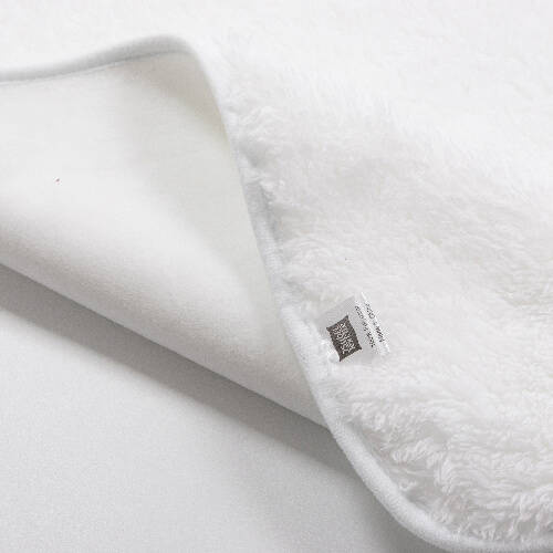 Coperta in microfibra e pile artico con cappuccio 150 x 130 cm per sublimazione - bianca