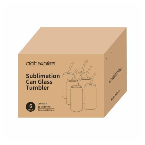 Set di 6 bicchieri glassati da 550 ml con cannuccia e coperchio in bambù per sublimazione