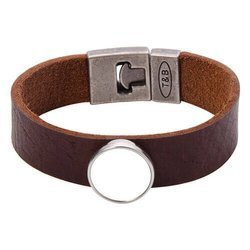 Bracciale in pelle con cerchio per stampa sublimatica col. marrone