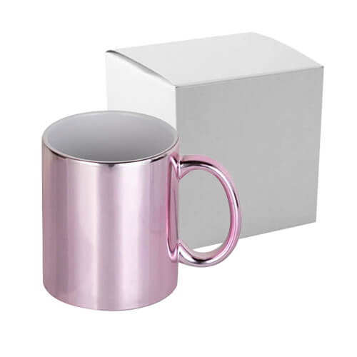 Tazza 330 ml per sublimazione - rosa con una scatola di cartone
