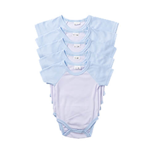 Body per bambini con maniche corte per la sublimazione - maniche azzurro