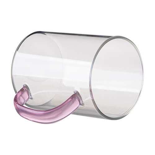 Vetro da 450 ml con manico rosa per sublimazione