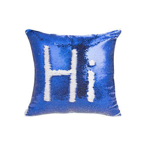 Copricuscino 40 x 40 cm con paillettes bicolore per sublimazione – blu