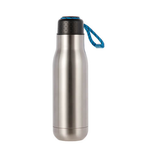 Borraccia - Bottiglia per bevande da 500 ml con manico - una linea di sublimazione - argento
