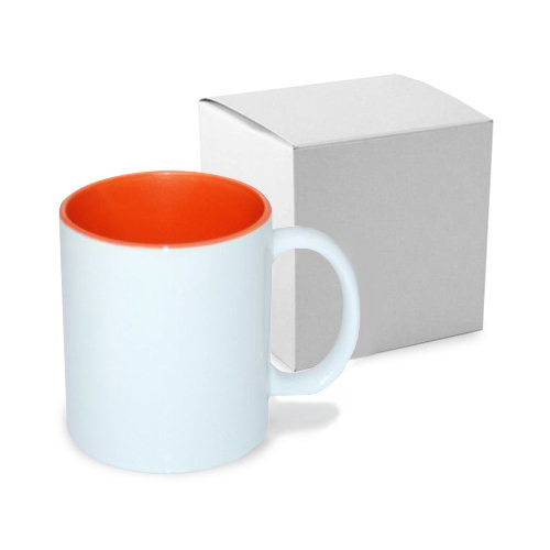 Tazza 330 ml con l'interno arancione JS Coating con la scatola Sublimazione Termostampa