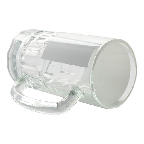 Tazza in vetro da 600 ml con cornice bianca per sublimazione