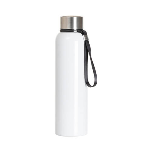 Bottiglia da 800 ml in acciaio inox con manico a corda - bianco