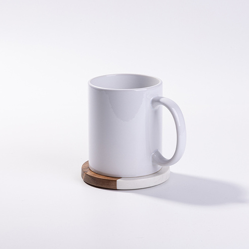 Set di 4 sottobicchieri rotondi in marmo e legno per incisioni