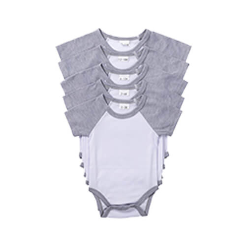 Body per bambini con maniche corte per la sublimazione - maniche grigio